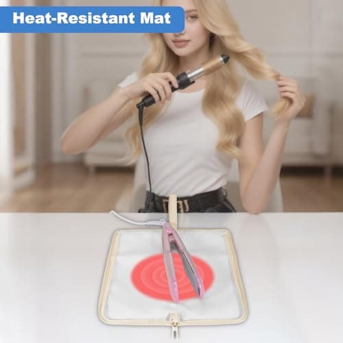 SITHON Hot Iron Holder & Mat Heat, Resistant Hair Tools Travel Bag — view 2