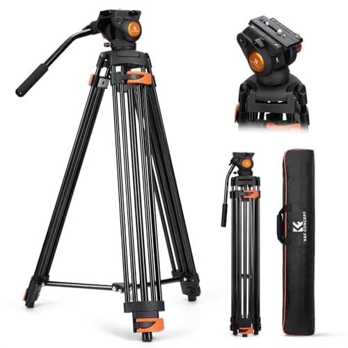 K&F CONCEPT 80"/202cm Video Tripod with Fluid Head