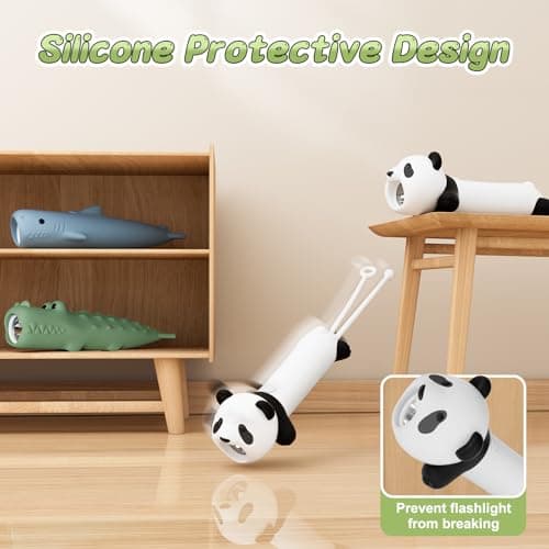 ZKLiLi Kid's Rechargeable LED Panda Flashlight, LED Kid Flashlightfor Both Boys and Girls, Fun Flashlight Suitable for Camping and Outdoor Exploration, Birthday Gift — view 5