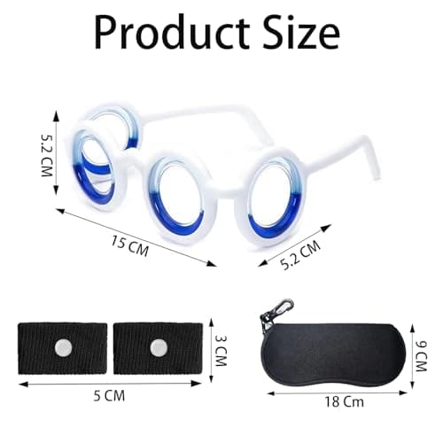 Srvauyea Motion Sickness Glasses,Anti Nausea Vertigo Glasses with Pouch,Travel Sickness Glasses Sickness Bands Nausea Relief Car Sickness Airsick Sickness Seasickness for Adults. — view 2