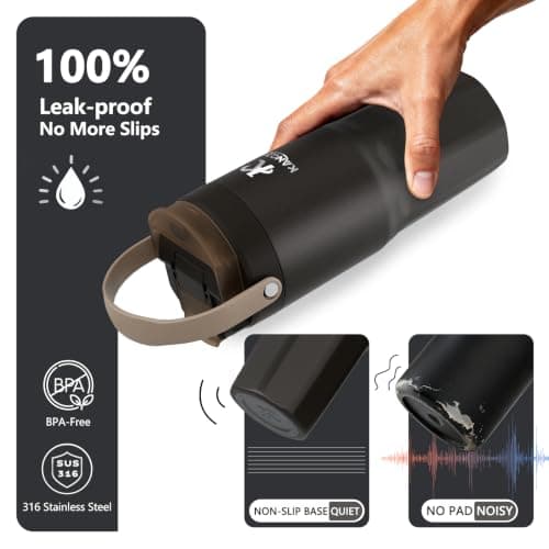 KANGZY Coffee Cup Travel Mug 600ml – Stainless Steel Insulated Water Bottle, 2-in-1 Lid, Vacuum Thermal Cup, Leak-Proof Design, Keeps Drinks Hot 8H+ / Cold 24H – Work, Travel & Car (Mocha Brown) — view 5