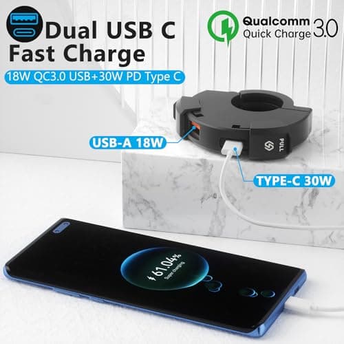 Hoembpn Motorcycle USB Charger Socket 18W QC3.0+30W PD Fast Charging — view 2