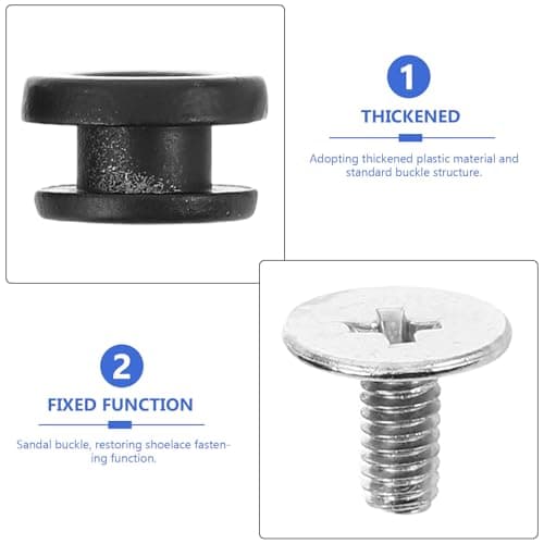 Homoyoyo 10 Pairs Metal Rivet Parts for Sandals and Footwear Replacement, Quick Release Snap Button, Preventing Deformation, Universal Compatibility, for Holiday Activities and DIY Repair — view 3