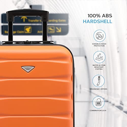 Flight Knight 55x40x20 Ryanair Priority Cabin Suitcase, Also for EasyJet, Jet2, Lightweight,ABS Hard Shell, Durable 4-Wheel Cabin Case, Carry-On Size 10kg Hand Luggage, Travel Bag- 55 x 40 x 20 — view 2