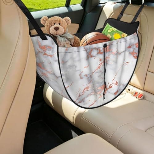 Alliya Rose Gold Marble Car Seat Organizer Miscellaneous Sorting Bag Seat Backrest Bag — view 6