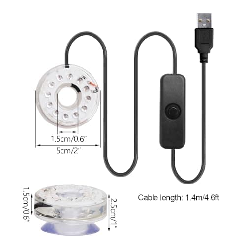LED Aquarium Light, USB 5V 3W RGB Multicolor Underwater LED Lights Waterproof ABS Fish Tank Lamp for Aquariums Fish Tanks — view 4