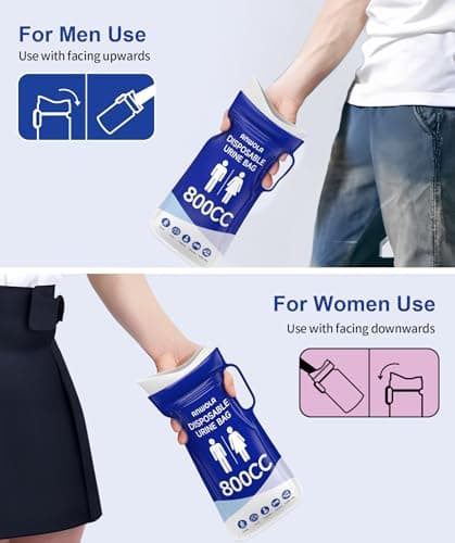 ANWOLA Portable Urinal for Men,Disposable Urine Bags with Handle,Emergency Toilet Pee Bags,Vomit Bag Travel Urinals for Men,Women,Pregnant,Patient,Kids,Travel,Car,Camping,Hiking (12, Blue) — view 6