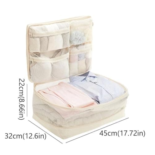 Compression Packing Cubes, 5-in-1 Hanging Travel Organizer Set (Pink) — view 3