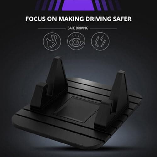 HomeVortex Car Dashboard Anti-Slip Silicone Mat Holder Pad Stand for Mobile Phones and GPS Devices, Large Black, Compatible with 4.0-6.5 Inch Phones, Easy to Clean, — view 5