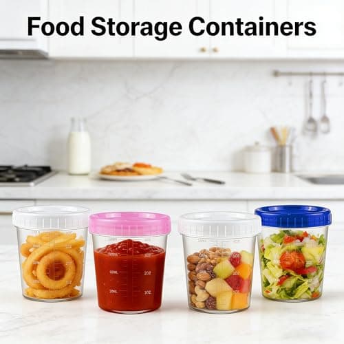 HHXUUAN 8Pk 120ml 4oz Food Containers, Leakproof Airtight Pots with Lids — view 4