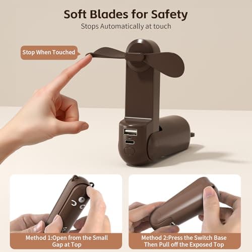 VigorLife Handheld Mini Fan, USB Rechargeable 3 IN 1 Foldable Pocket Design — view 3