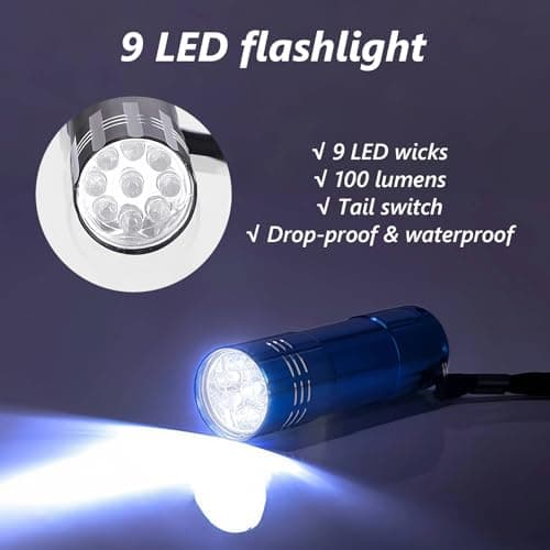 flintronic 5 Pack LED Small Torch, Small Pocket Flashlight with 9 LEDs, Aluminium Torches, with Lanyard, Super Bright, for Adult Camping Hiking Outdoor Gifts, Batteries Included — view 4