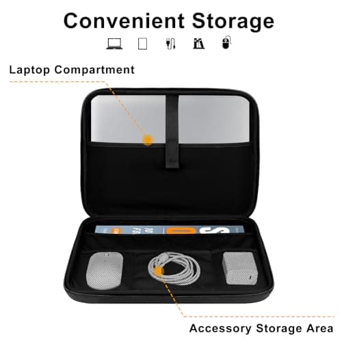 ARVOK 15 Inch Hard Shell Waterproof Laptop Case Bag with Compartment&Handle — view 4