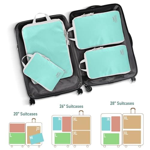 Compression Packing Cubes, Travel Essentials Luggage Organizer Bags for Suitcase, Durable Compression Travel Packing Cubes for Carry on Backpack — view 5