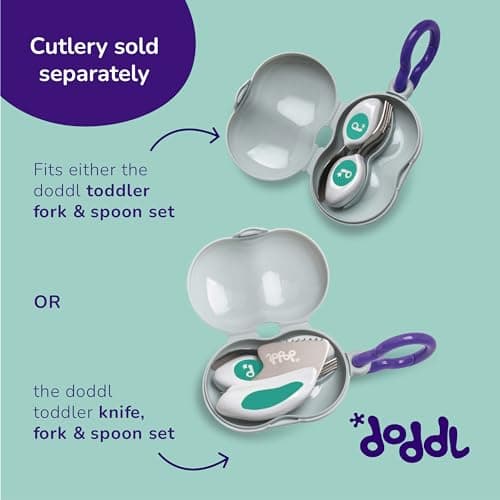 doddl Toddler Cutlery Travel Case for 2-Piece & 3 Piece Toddler Cutlery Cool Grey (Case Only) — view 5