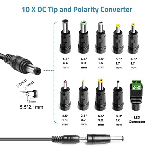 AC 240V to DC 24V Power Supply Adapter Charger for Portable Power Station Solar Generaters Ubiquiti Networks Lable Printer Cutting Machine Light Strip Speaker Monitor 24 Volt Transformer UK Plug Lead — view 3