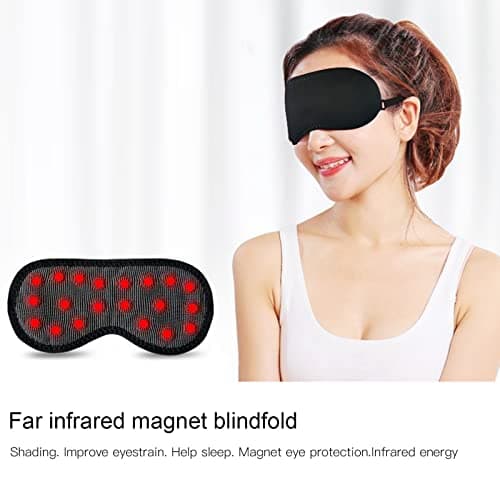 Blackout Eye Mask, Black Magnet Blindfold Sleep Mask Eye Shade Cover with Adjustable Strap for Home, Travel, Nap, Work, Magnetic Therapy, Headache Relief, Helps Sleep Better Women Men — view 6