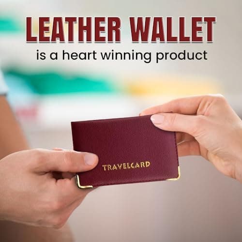 BML Travel Cards Oyster Bus Pass Wallet | Stylish and Pocket Size Rail Card Cover Case, Credit Card ID and Ticket Cover Holder Perfect as a Gift for Commuters (Maroon) — view 6