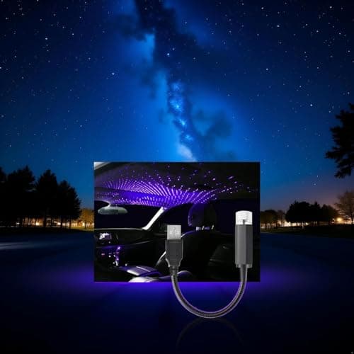 Blue USB Star Projector Night Light,Adjustable Romantic Starry Sky Projector Car Light,Portable Atmosphere Decorative Auto Roof Light for Various Occasions, Home Improvement,Wall Lights Night-Lights — view 6