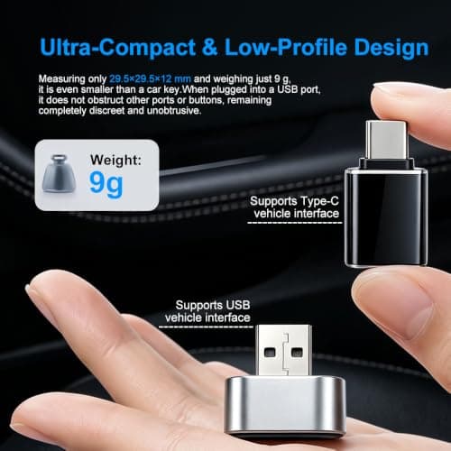 Wireless Carplay Adapter UK,2026 Upgraded for apple car play wireless adapter,Wired to Wireless CarPlay Dongle,Auto Reconnect,Mini Heat Dissipation,Fit Factory Wired CarPlay,Support iOS Android Auto — view 6