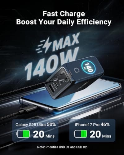 MINIX 140W Max 4-Port GaN Charging Blocks,Smart Display for MacBook Charger — view 3
