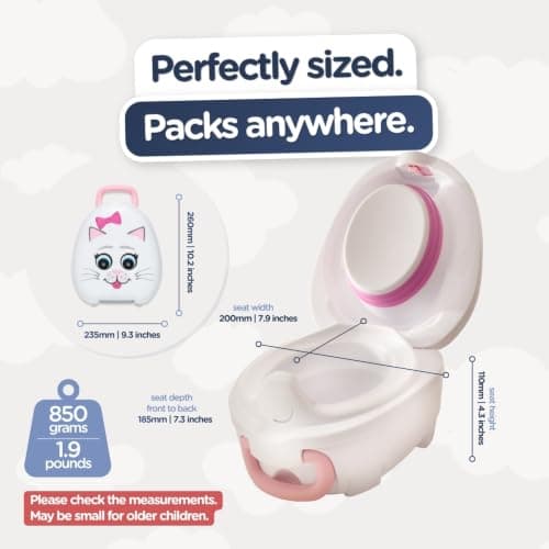 My Carry Potty - Travel Potty, Award-Winning Portable Toddler Toilet Seat for Kids to Take Everywhere (Cat) — view 3