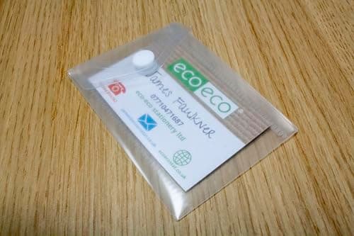 eco-eco Mini 95% Recycled Clear Transparent Portrait Press Stud Popper Wallet, Plastic Folders 74x105mm (Pack of 10), 200mic, eco206x2 — view 5