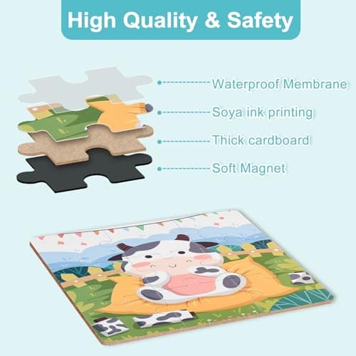 ASTARON Magnetic Puzzles for Toddlers, Educational Travel Toys Car Plane Activities For Kids, 9-12-16 pieces Learning Magnet Puzzles for Road Trip, Kids Birthday Gifts — view 3