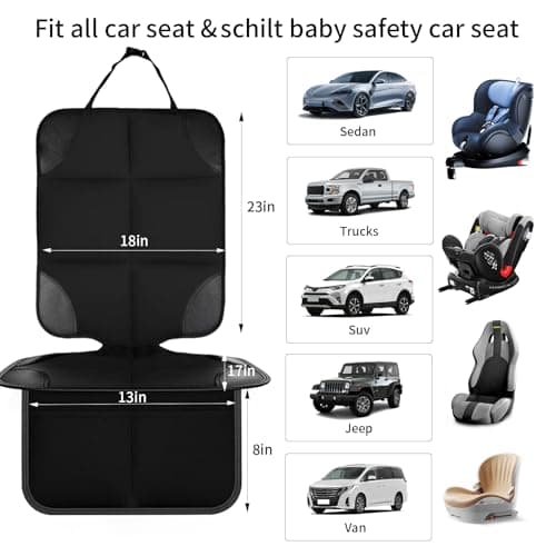 Trintion 3pack Car Seat Protector for Kids, Baby Seat Cover Child Car Seat with Organizer Pocket, Waterproof Baby Seat Protector with Non-Slip Backing, Thick Padding, Organizer Pockets — view 3