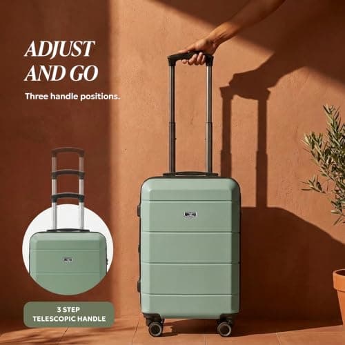 LUGG 20-Inch Jetset Lightweight Cabin Suitcase, ABS Hard Shell, Water-Resistant Carry-On Luggage, TSA-Approved Lock, 4 Spinner Wheels, 3-Step Telescopic Handle, EasyJet Overhead, 55 x 35 x 23 cm — view 4