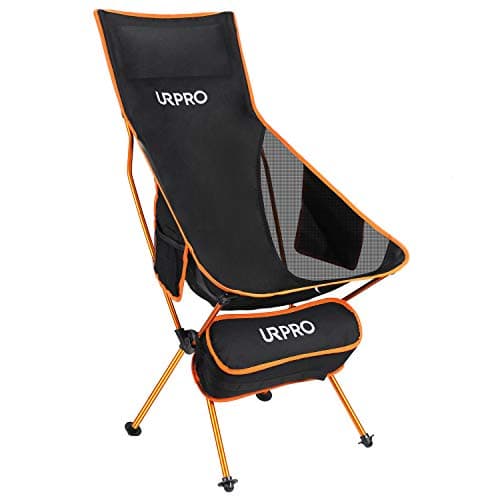 URPRO Outdoor Camping Chair Portable Lightweight Folding Camp Chairs with Headrest & 2-sided Pocket High Back for Outdoor Backpacking Hiking Fishing Travel Picnic