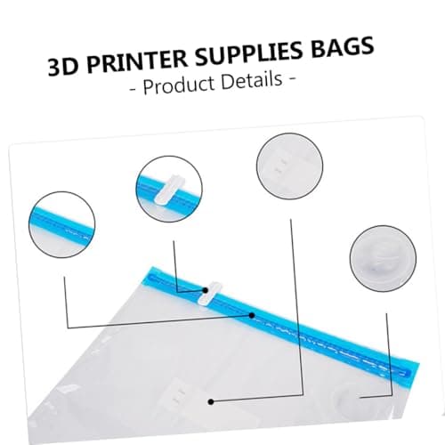 POPETPOP Vacuum Compression Storage Bags Set with Manual Pump and Seal Clips Nylon Carbon Fiber Dustproof Space Saver Bags for 3d Printer Consumables and 5 Desiccants for Organized Packing — view 3