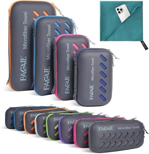 BAGAIL Microfibre Travel Towel, Perfect Camping, Swimming & Beach Towel, Quick Dry - Super Absorbent - Ultra Compact, Great for Sports, Gym, Yoga & Backpacking
