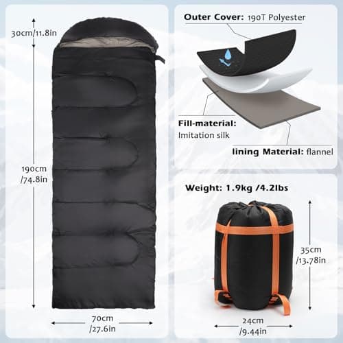 Longzhuo Heated Sleeping Bag for Adults, Extra Large for 4-Season Camping — view 6