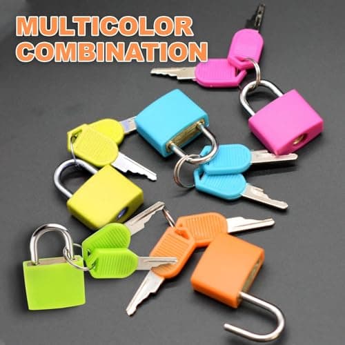 5PCS Suitcase Locks with Keys, Metal Luggage Padlocks, Multicolor Mini Padlock for Suitcase, Practical Travel Lock for Luggage for Backpack, Laptop Bag & Boxes — view 6
