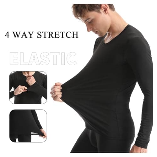 Guoegh Kids Base Layers sets Boys Football Sport Skins Warm Thermal Baselayers Sets Long Sleeve Top & Legging for Children(Black,12-13 Years) — view 4