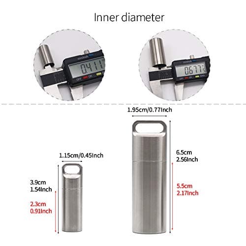Waterproof Stainless Steel Pill Case Keychain, Durable Travel Pill Box Bottle Holder Tough for Men Purse Pocket Outdoor Emergency Kit — view 5