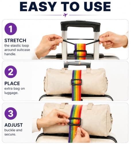 Kynoz 4PCS Luggage Connector Straps for Suitcases, Adjustable Travel Straps — view 4