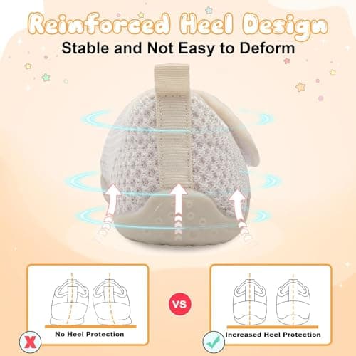 JIASUQI Baby Shoes Breathable Baby First Walking Shoes Wide Infant Sneakers Lightweight Barefoot Toddler Shoes(Beige 118,6-12Months) — view 5