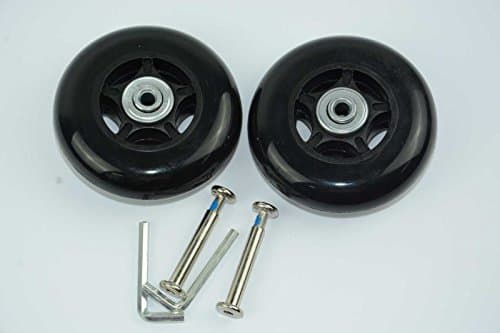 1 Pair Luggage Suitcase wheels Replacement OD 80mm with Axles Wrench Bearings Repair Tool Kit (80mmX24mmX6mm) — view 6