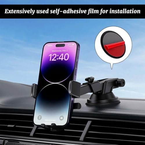 Lilyphon Sticky Pads for Car Dashboard, Phone Holder Sticky Pad, 4-Pack 70mm Round Dash Cam Mounting Disks with Strong Adhesion, Sat Nav Mount Replacement for GPS and Car Accessories — view 6