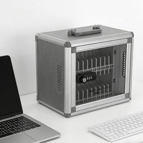 IDEANATEGRATE 24-Slot Smartphones Storage Locker with Mechanical Combination Lock in Aluminum Alloy, Ideal for Classrooms and Offices — view 2