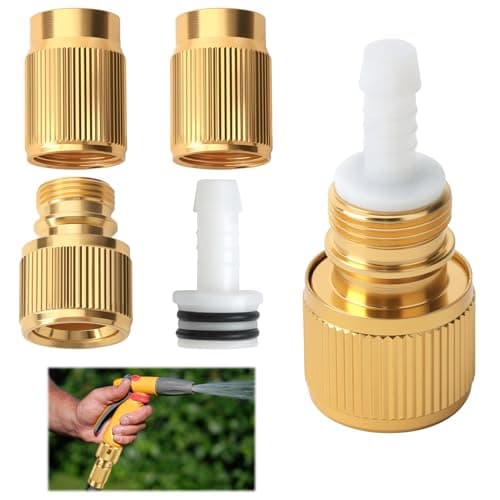 Jesiah 2Pcs Brass Expandable Hose Repair Kits, Garden Aluminium Stretch Hose Repair fittings Water Hose Quick Connector 3/4" Tap Adaptors for Car Wash High Pressure Water Gun