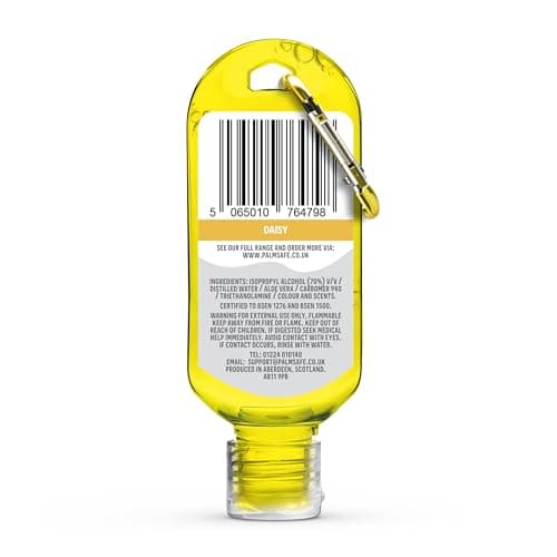 Palm Safe Daisy 3 Pack 60ml Anti Bacterial Premium Hand Sanitiser Travel Size Refillable Clip Bottle Quick Drying Non Sticky Extra Moisturising Kills 99.9% of Viruses and Bacteria — view 2