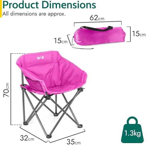 Trail Buzzard Kids Bucket Camping Chair, Pink — view 3
