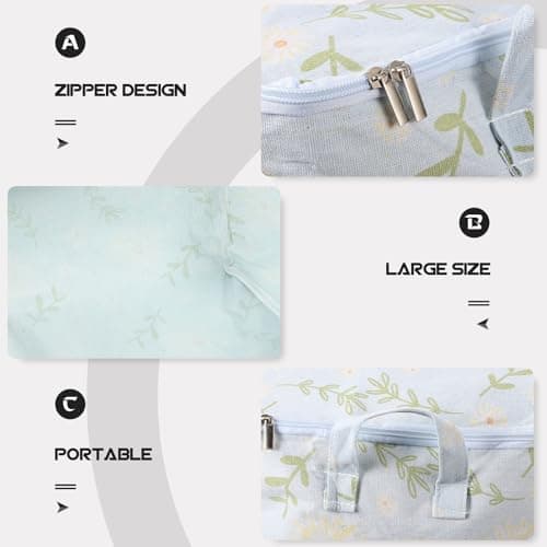 SECFOU Large Capacity Duvet Storage Bag for Home and Packing Cotton Material Clothes Storage Organizer with 38l Space-saving Design Suitable for Bedroom Quilt — view 5