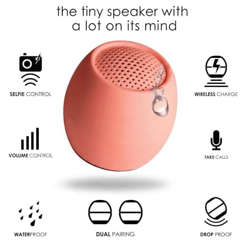 Boompods Zero Mini Bluetooth Speaker - Small Portable Speakers, Coral — view 2