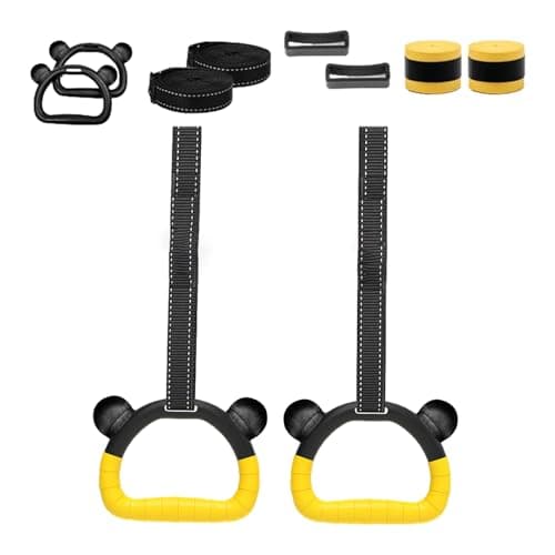 Fitness Hanging Rings - Durable Training Bars, Grip Safe Bodyweight Workout Tool, Compact Exercise Accessory | Professional Calisthenics Kit For Adults, Children, Home Gym, Park, Travel — view 5