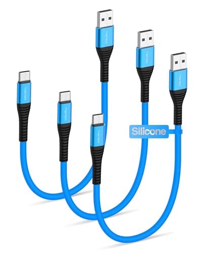Short USB C Cable 0.5M, Silicone 3A Fast Charging Type-C Charger Cable
