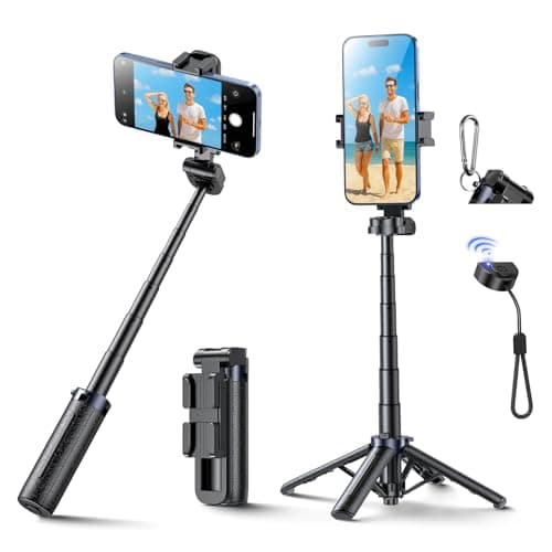 Hesheng mini Tripod for Phone,Portable Small Size Travel Compact Phone Selfie Stick with Detachable Bluetooth Remote Shutter for YouTube/TikTok Vlogs Live Streaming Photography